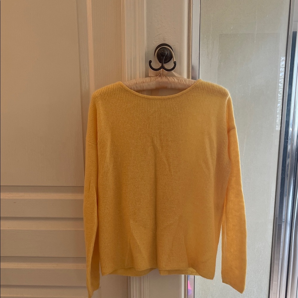 Sezane Yellow Cropped Button Cardigan - Picture 5 of 7